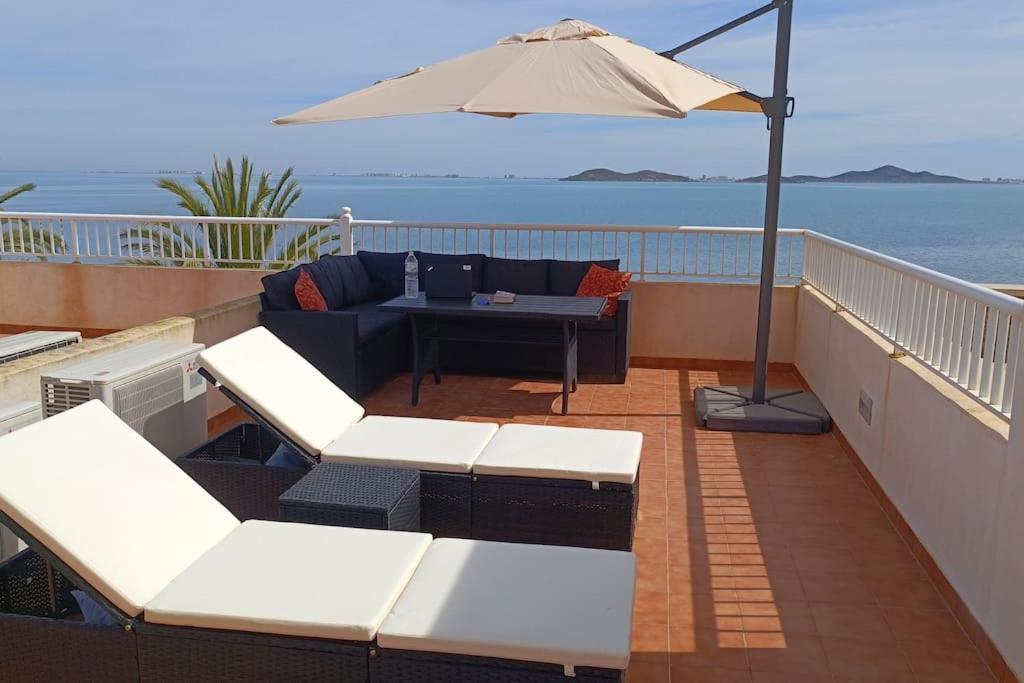 Top Floor Apartment Beachhouse, Beautiful Sea View, On The Beach! Cartagena Eksteriør billede